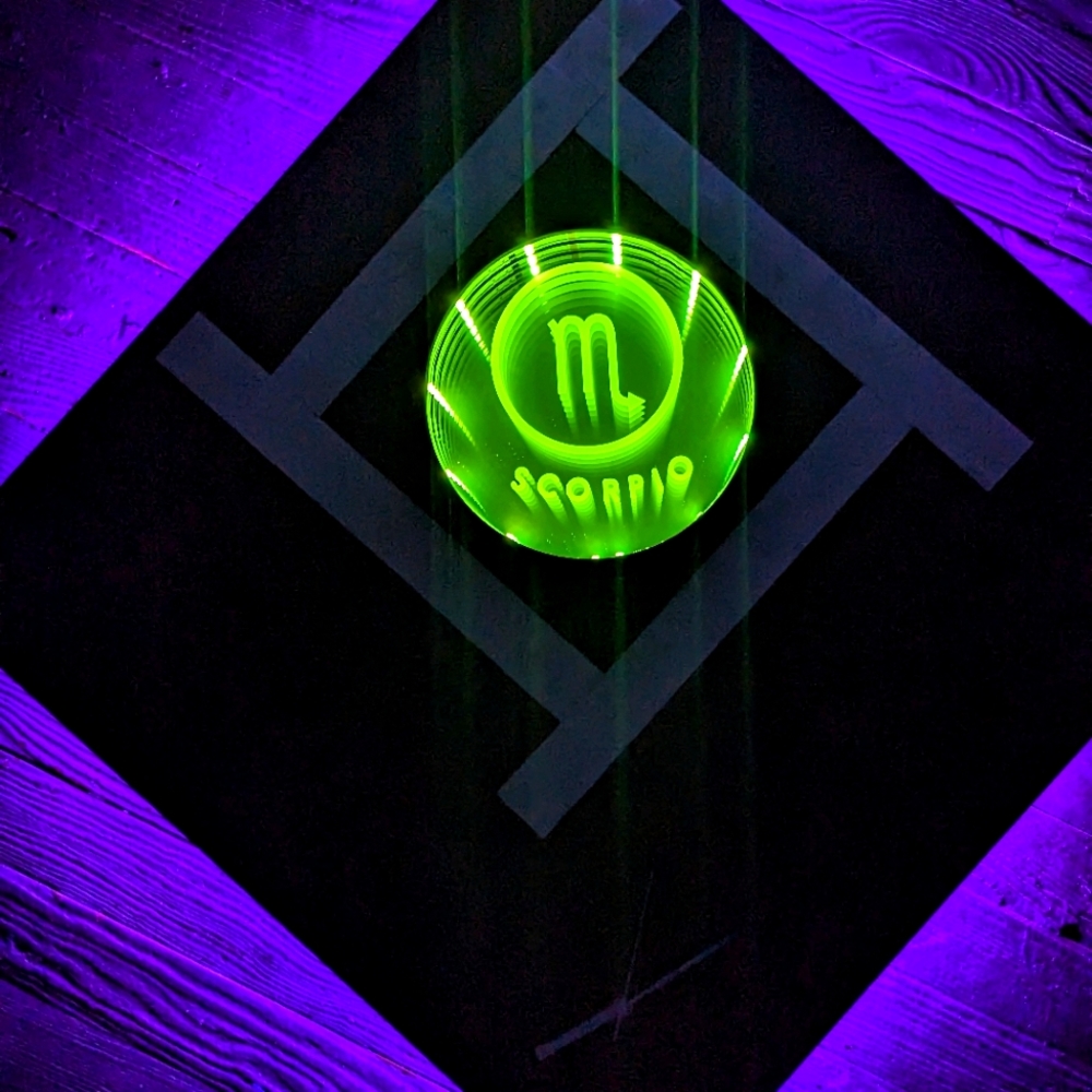 Scorpio Zodiac LED Infinity Mirror Wall Clock Modern Art Birth Sign Astrology